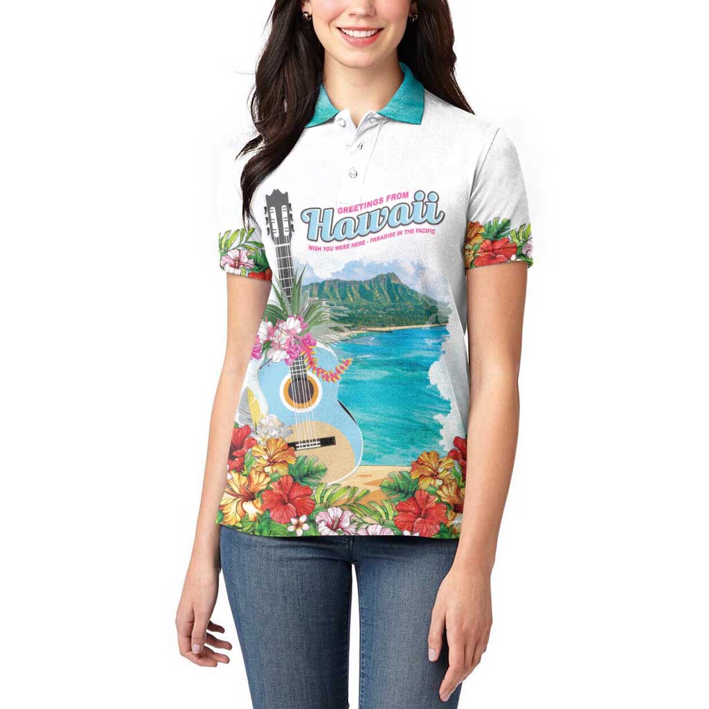 Aloha Hawaii Waikiki Beach Landscape Women Polo Shirt LT05 - Polynesian Pride