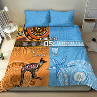 Custom Fiji Tapa And Australia Aboriginal Together Bedding Set LT05 - Polynesian Pride