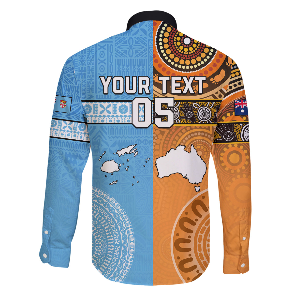 Custom Fiji Tapa And Australia Aboriginal Together Family Matching Mermaid Dress and Hawaiian Shirt LT05 - Polynesian Pride