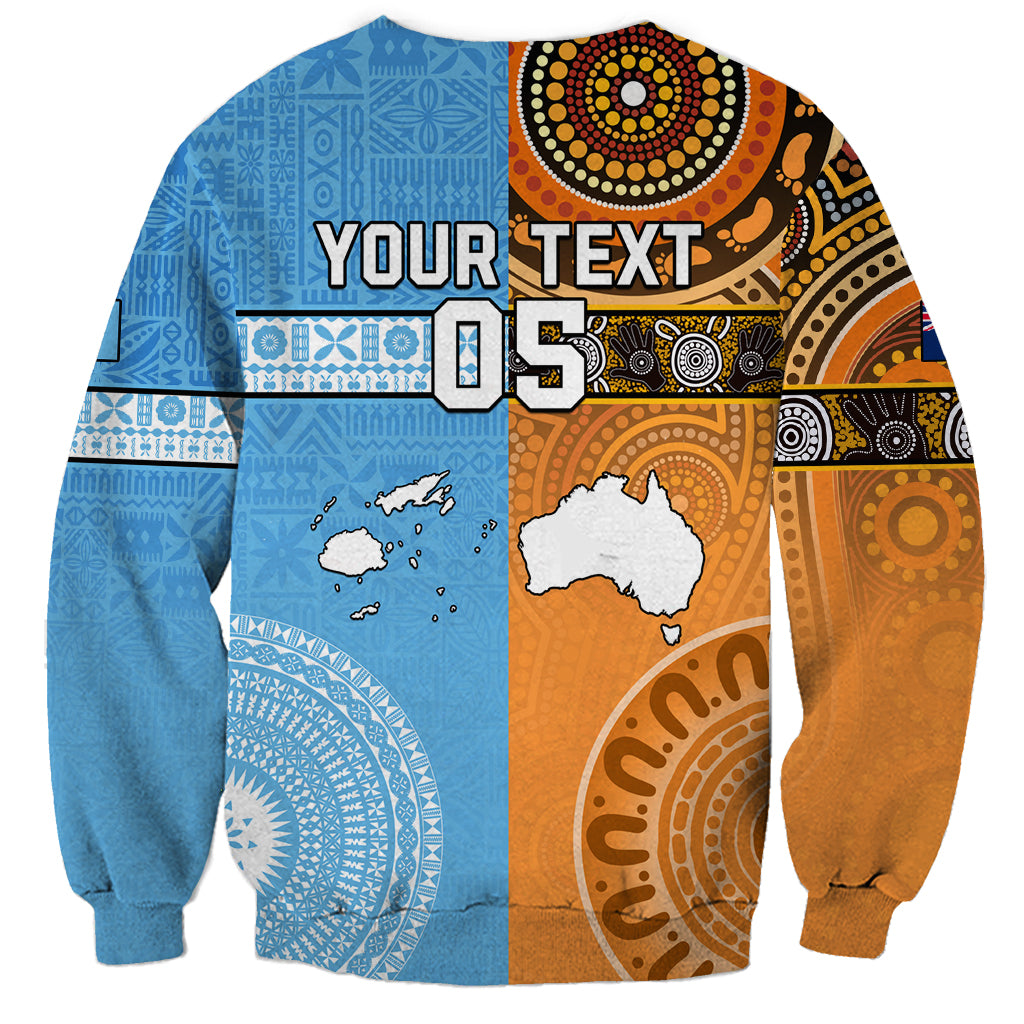 Custom Fiji Tapa And Australia Aboriginal Together Sweatshirt LT05 - Polynesian Pride