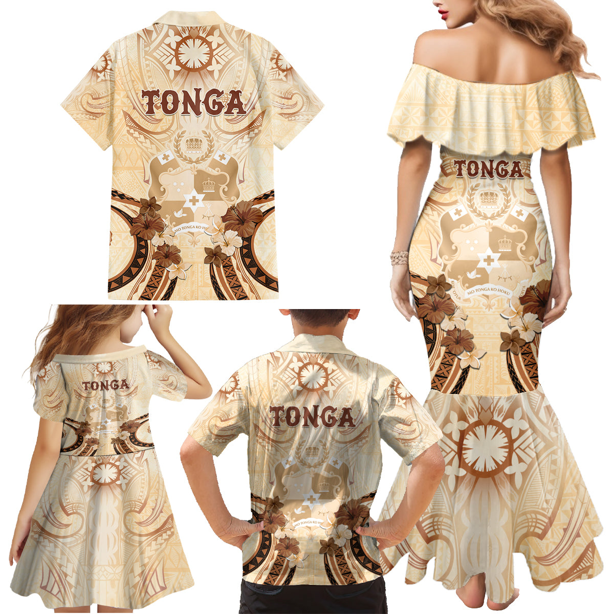 Tonga Women's Day Family Matching Mermaid Dress and Hawaiian Shirt With Polynesian Pattern LT05 - Polynesian Pride