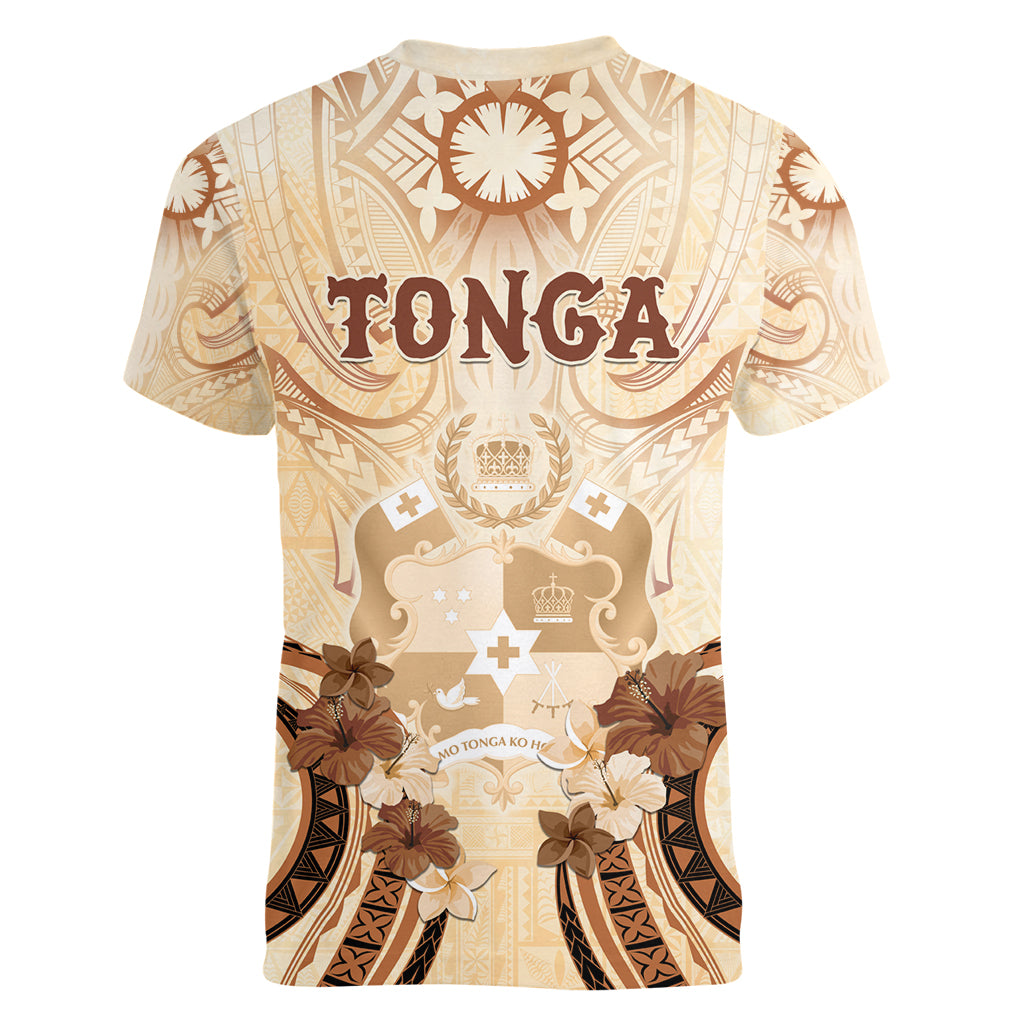 Tonga Women's Day Women V Neck T Shirt With Polynesian Pattern LT05 - Polynesian Pride