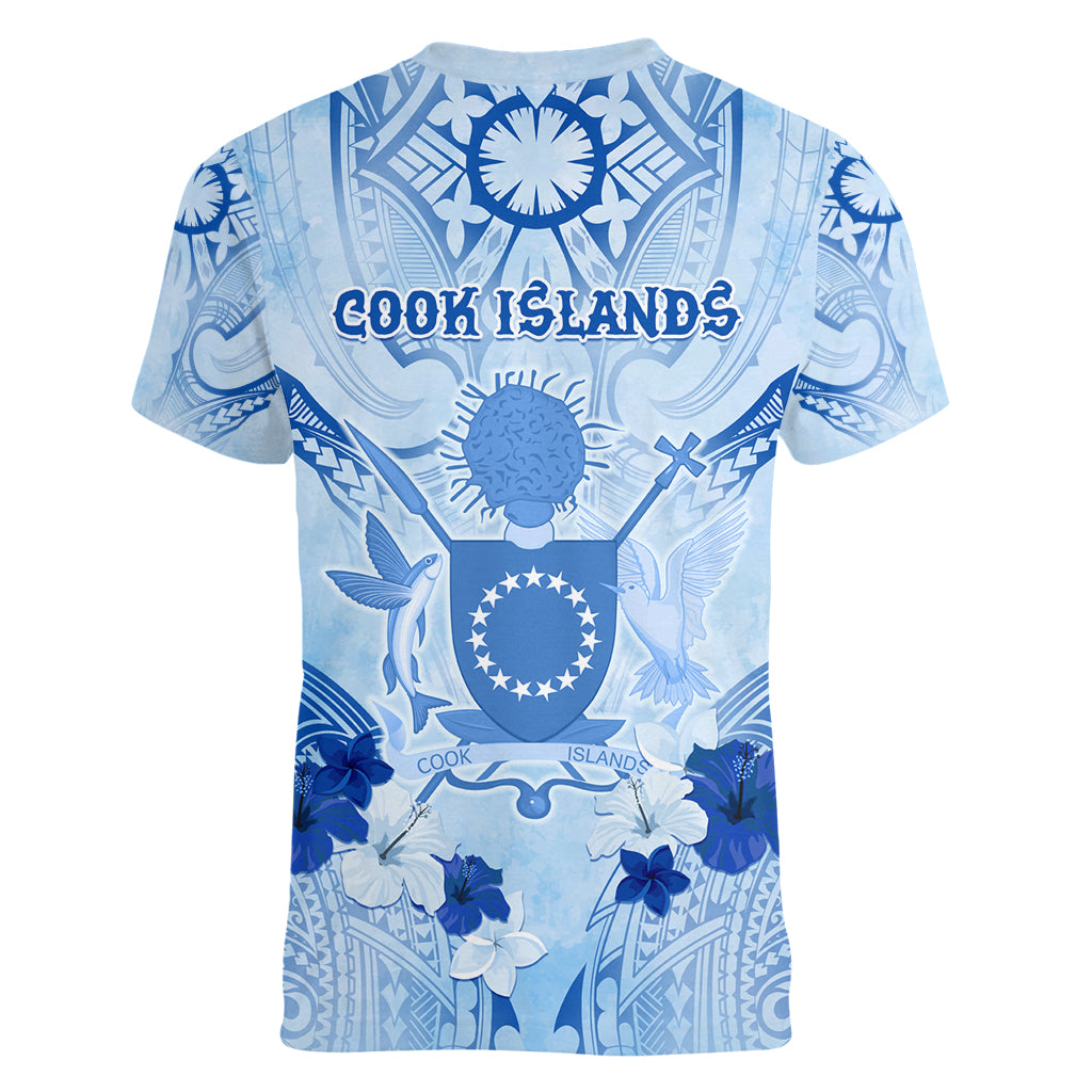 Cook Islands Women's Day Women V Neck T Shirt With Polynesian Pattern LT05 - Polynesian Pride
