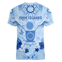 Cook Islands Women's Day Women V Neck T Shirt With Polynesian Pattern LT05 - Polynesian Pride