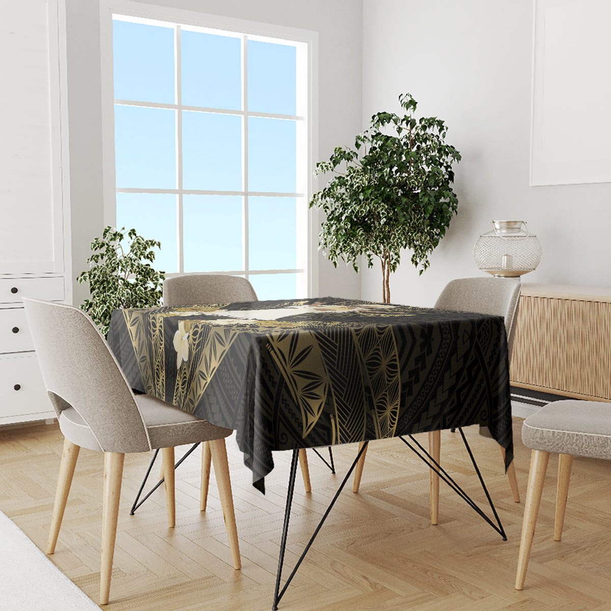 Niue Women's Day Tablecloth With Polynesian Pattern
