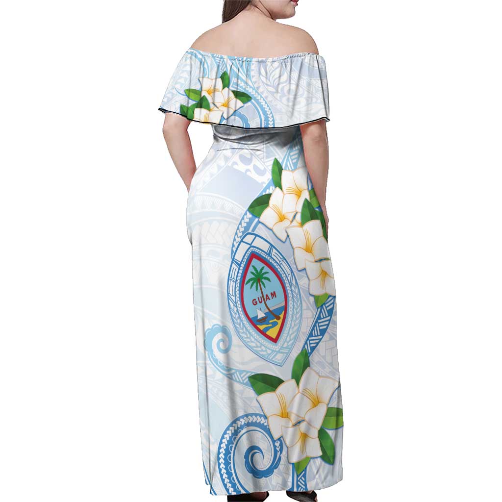 Guam Chamorro Family Matching Off Shoulder Maxi Dress and Hawaiian Shirt Guasali Flowers Curves Style LT05 - Polynesian Pride