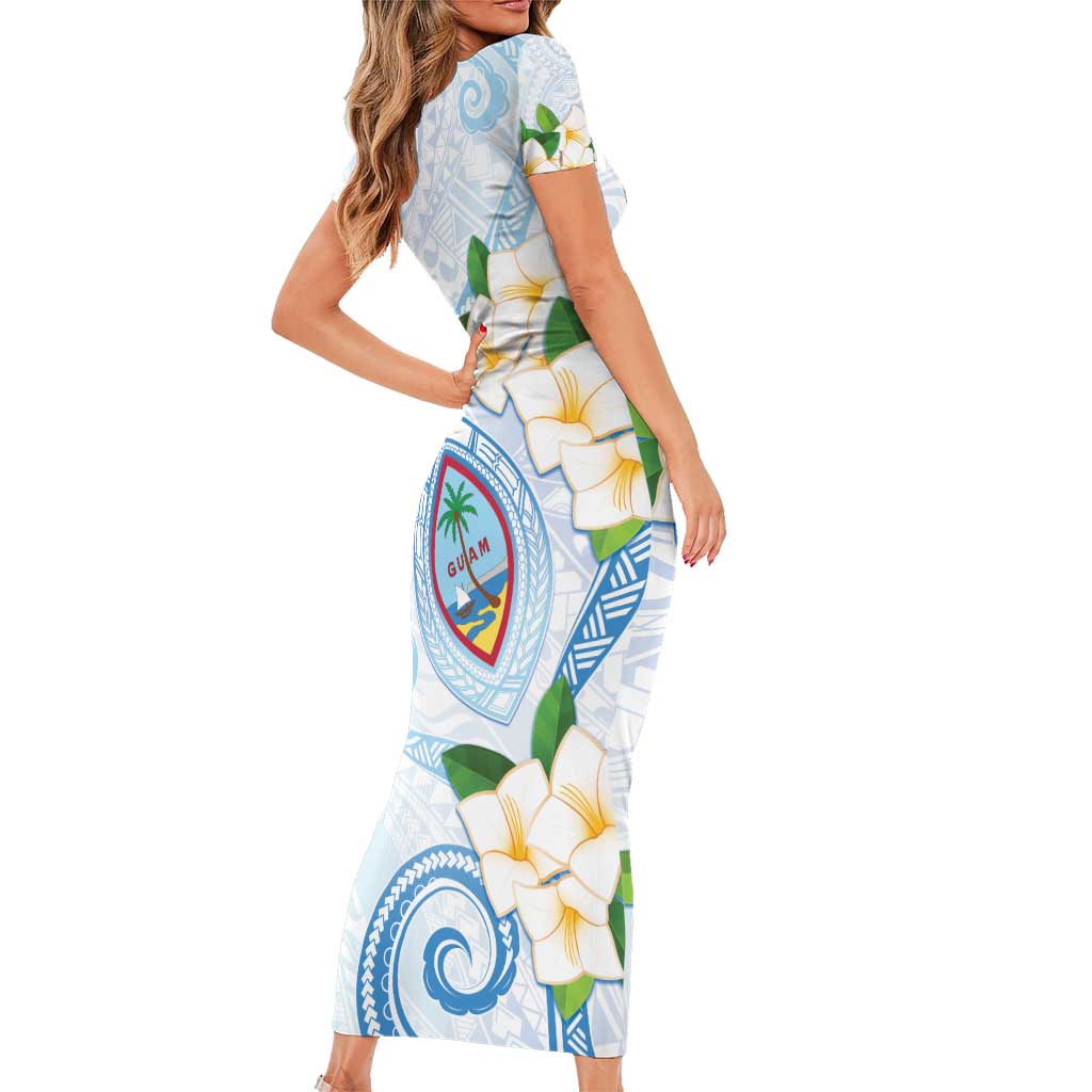 Guam Chamorro Family Matching Short Sleeve Bodycon Dress and Hawaiian Shirt Guasali Flowers Curves Style LT05 - Polynesian Pride