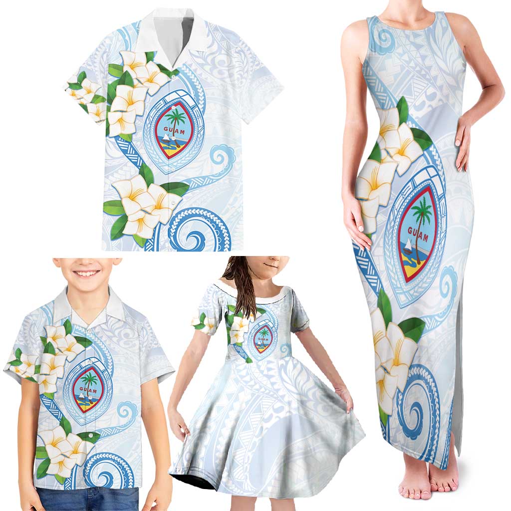 Guam Chamorro Family Matching Tank Maxi Dress and Hawaiian Shirt Guasali Flowers Curves Style LT05 - Polynesian Pride