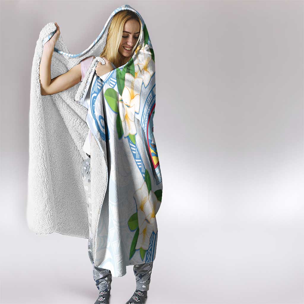 Guam Chamorro Hooded Blanket Guasali Flowers Curves Style