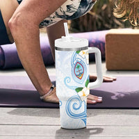 Guam Chamorro Tumbler With Handle Guasali Flowers Curves Style