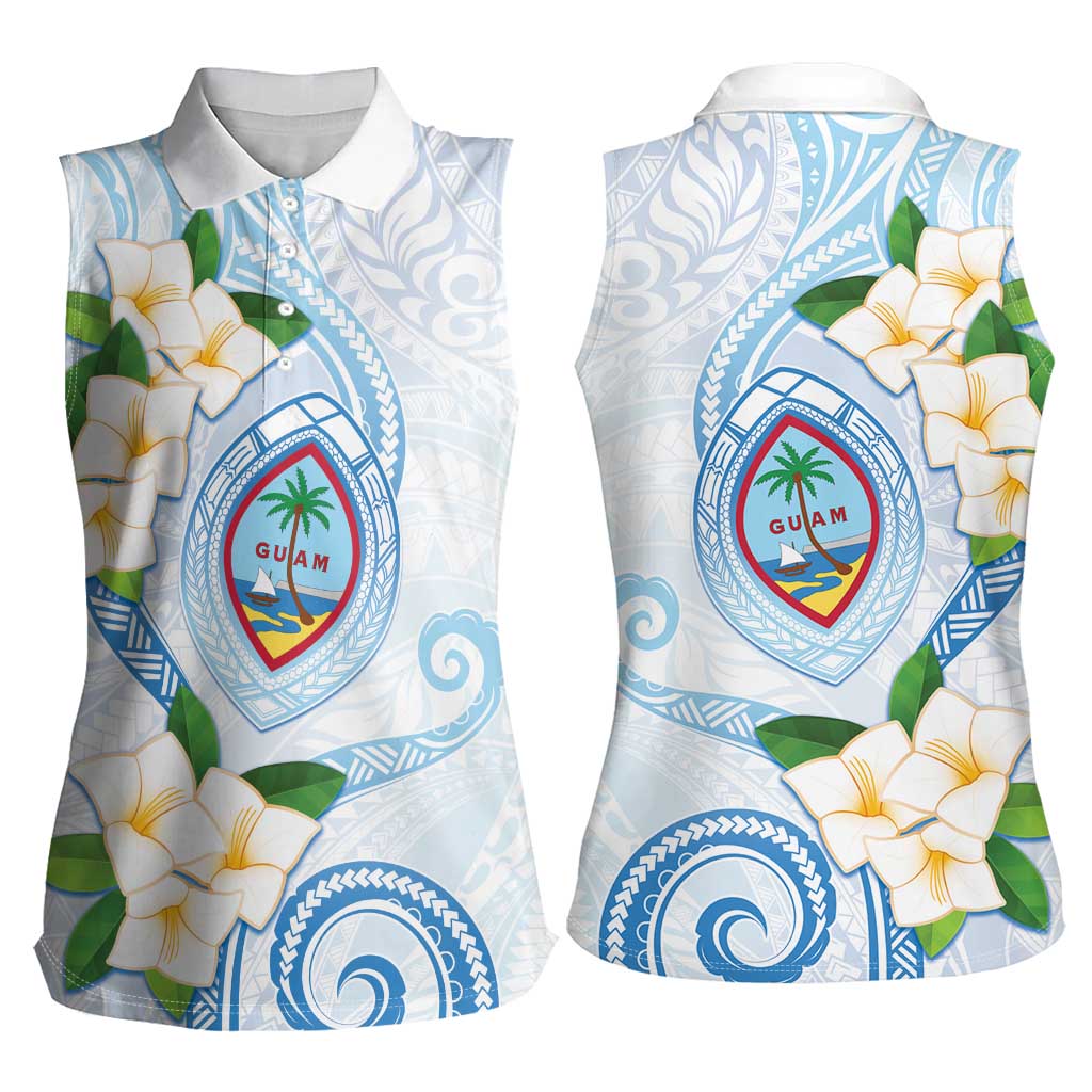 Guam Chamorro Women Sleeveless Polo Shirt Guasali Flowers Curves Style