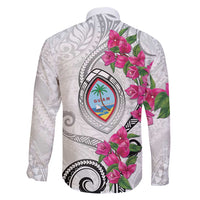 Guam Chamorro Family Matching Off Shoulder Maxi Dress and Hawaiian Shirt Curves Polynesian Tattoo Mix Bougainvillea LT05 - Polynesian Pride