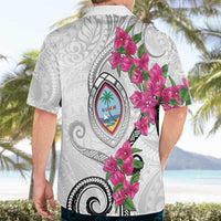 Guam Chamorro Hawaiian Shirt Curves Polynesian Tattoo Mix Bougainvillea