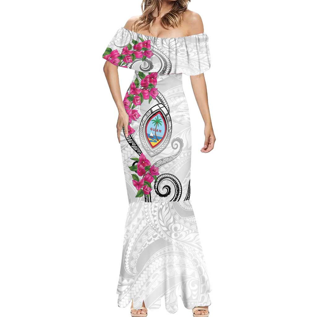 Guam Chamorro Mermaid Dress Curves Polynesian Tattoo Mix Bougainvillea