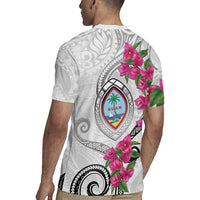 Guam Chamorro Rugby Jersey Curves Polynesian Tattoo Mix Bougainvillea