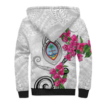 Guam Chamorro Sherpa Hoodie Curves Polynesian Tattoo Mix Bougainvillea