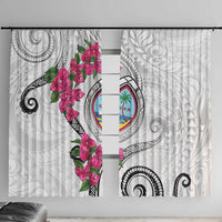 Guam Chamorro Window Curtain Curves Polynesian Tattoo Mix Bougainvillea