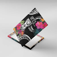 Hafa Adai Guam Canvas Wall Art Polynesian Tattoo Tropical Flowers