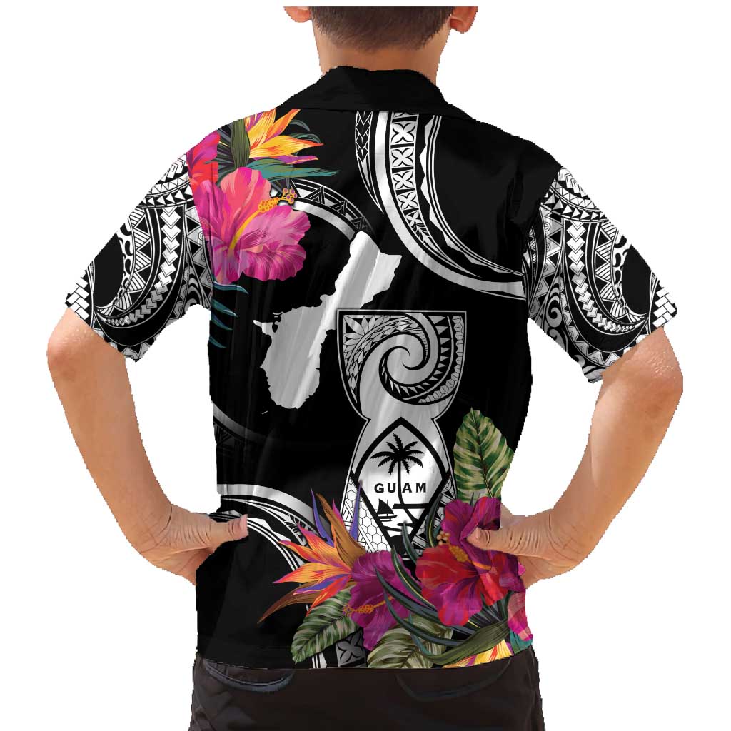 Hafa Adai Guam Family Matching Mermaid Dress and Hawaiian Shirt Polynesian Tattoo Tropical Flowers