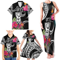 Hafa Adai Guam Family Matching Tank Maxi Dress and Hawaiian Shirt Polynesian Tattoo Tropical Flowers LT05 - Polynesian Pride