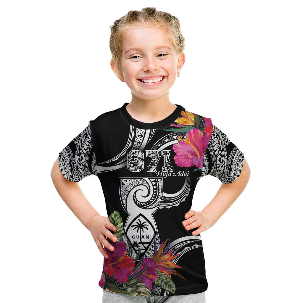 Hafa Adai Guam Kid T Shirt Polynesian Tattoo Tropical Flowers