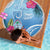 Hafa Adai Guam Beach Blanket Tropical Flowers Blue Gradient