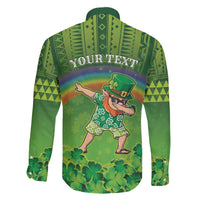 Personalised Hawaii Saint Patrick's Day Family Matching Off The Shoulder Long Sleeve Dress and Hawaiian Shirt Let's Get Fit Shaced LT05 - Polynesian Pride
