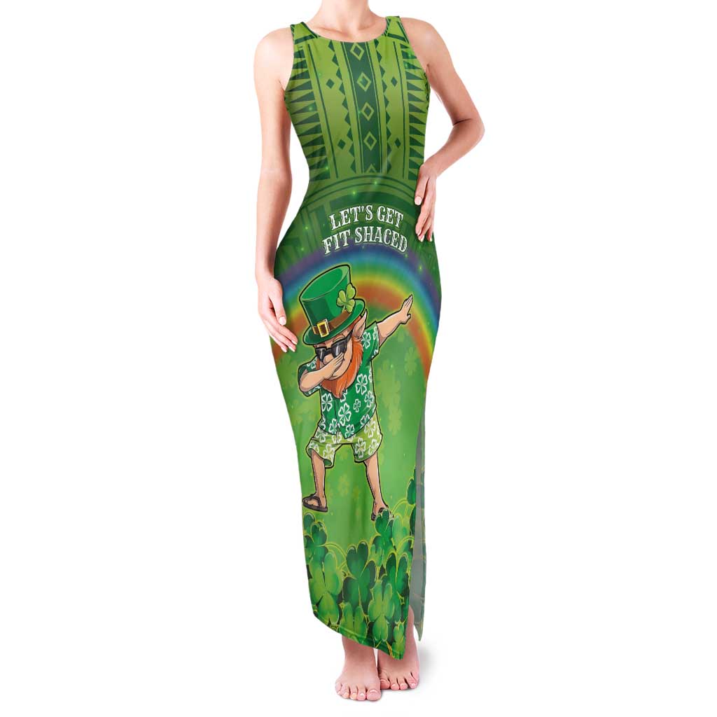 Personalised Hawaii Saint Patrick's Day Family Matching Tank Maxi Dress and Hawaiian Shirt Let's Get Fit Shaced