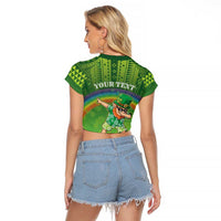 Personalised Hawaii Saint Patrick's Day Raglan Cropped T Shirt Let's Get Fit Shaced