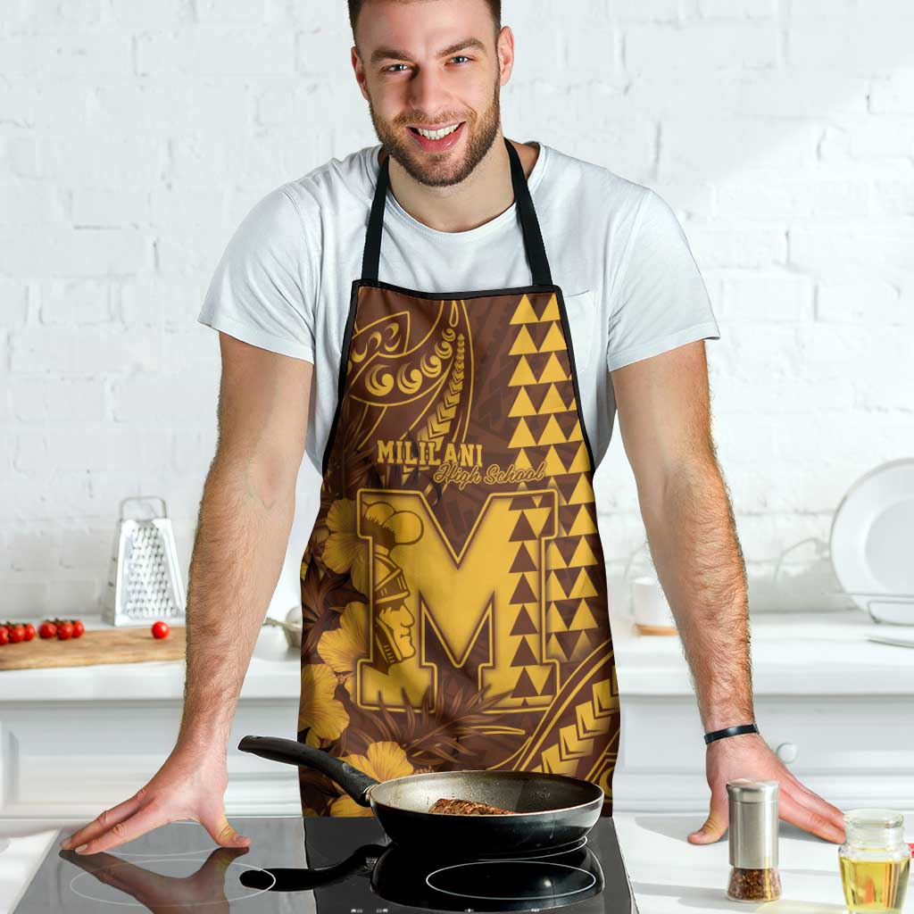 Hawaii Mililani High School Apron Tribal Tattoo With Hibiscus Flowers