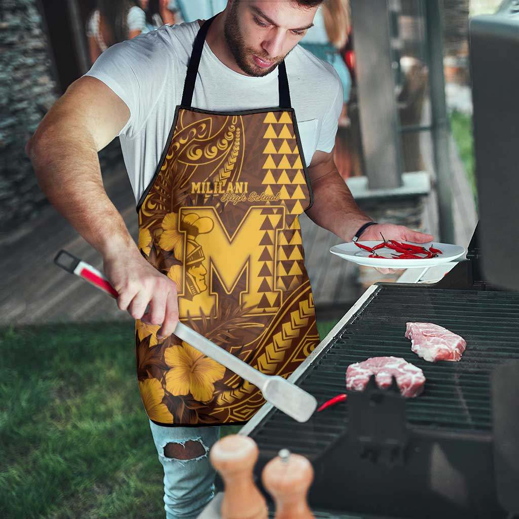 Hawaii Mililani High School Apron Tribal Tattoo With Hibiscus Flowers