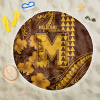 Hawaii Mililani High School Beach Blanket Tribal Tattoo With Hibiscus Flowers
