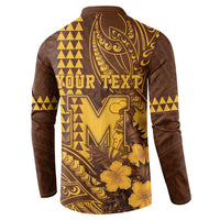 Personalised Hawaii Mililani High School Button Sweatshirt Tribal Tattoo With Hibiscus Flowers