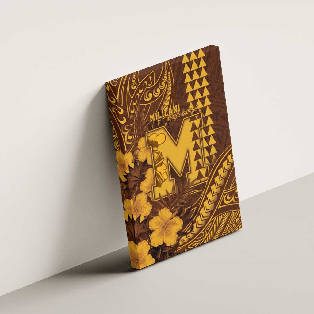 Hawaii Mililani High School Canvas Wall Art Tribal Tattoo With Hibiscus Flowers