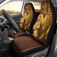 Hawaii Mililani High School Car Seat Cover Tribal Tattoo With Hibiscus Flowers