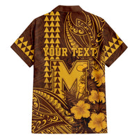 Personalised Hawaii Mililani High School Family Matching Mermaid Dress and Hawaiian Shirt Tribal Tattoo With Hibiscus Flowers LT05 - Polynesian Pride