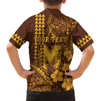Personalised Hawaii Mililani High School Family Matching Off Shoulder Short Dress and Hawaiian Shirt Tribal Tattoo With Hibiscus Flowers LT05 - Polynesian Pride