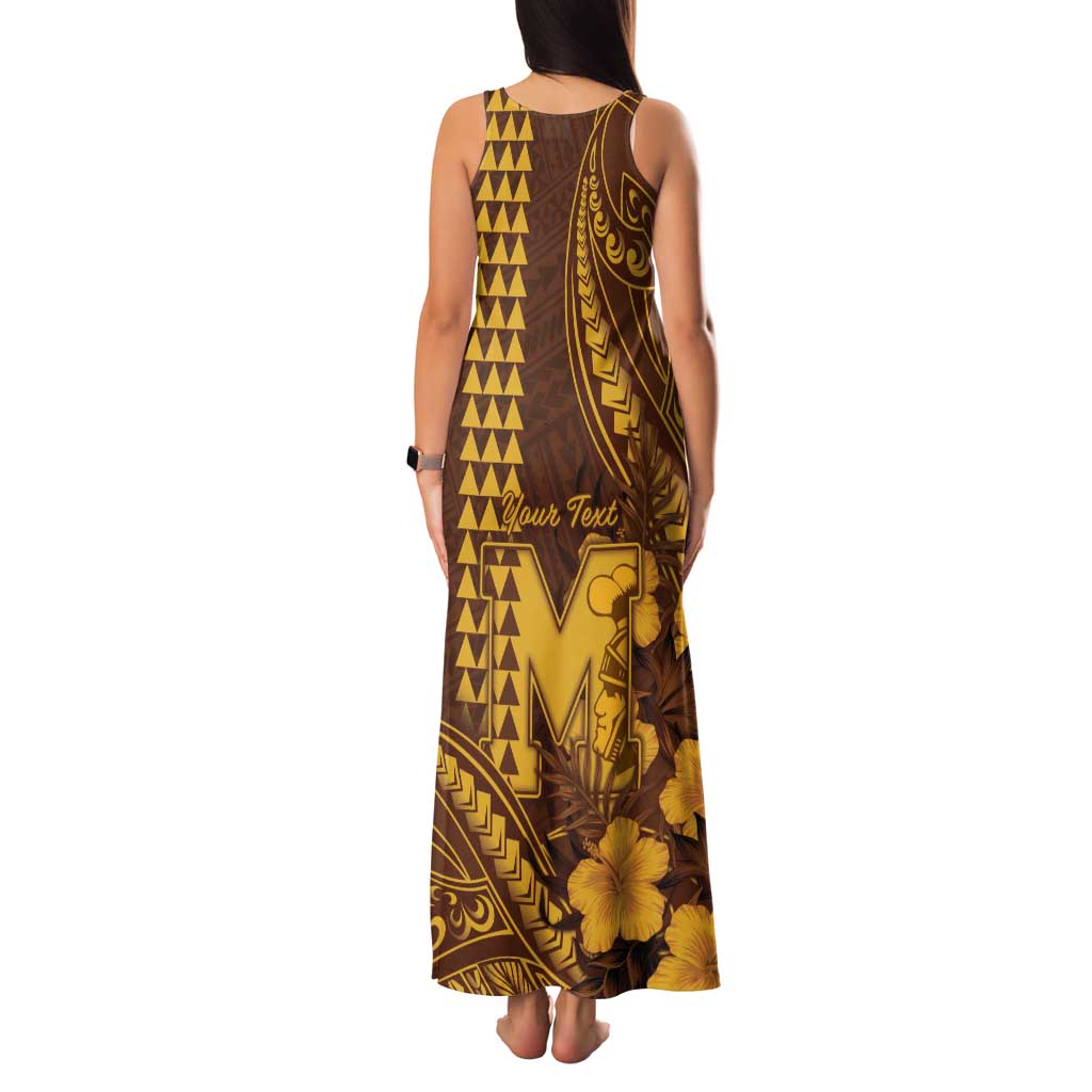 Personalised Hawaii Mililani High School Family Matching Tank Maxi Dress and Hawaiian Shirt Tribal Tattoo With Hibiscus Flowers LT05 - Polynesian Pride