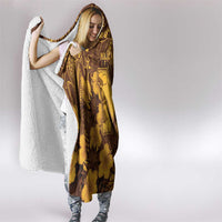 Hawaii Mililani High School Hooded Blanket Tribal Tattoo With Hibiscus Flowers