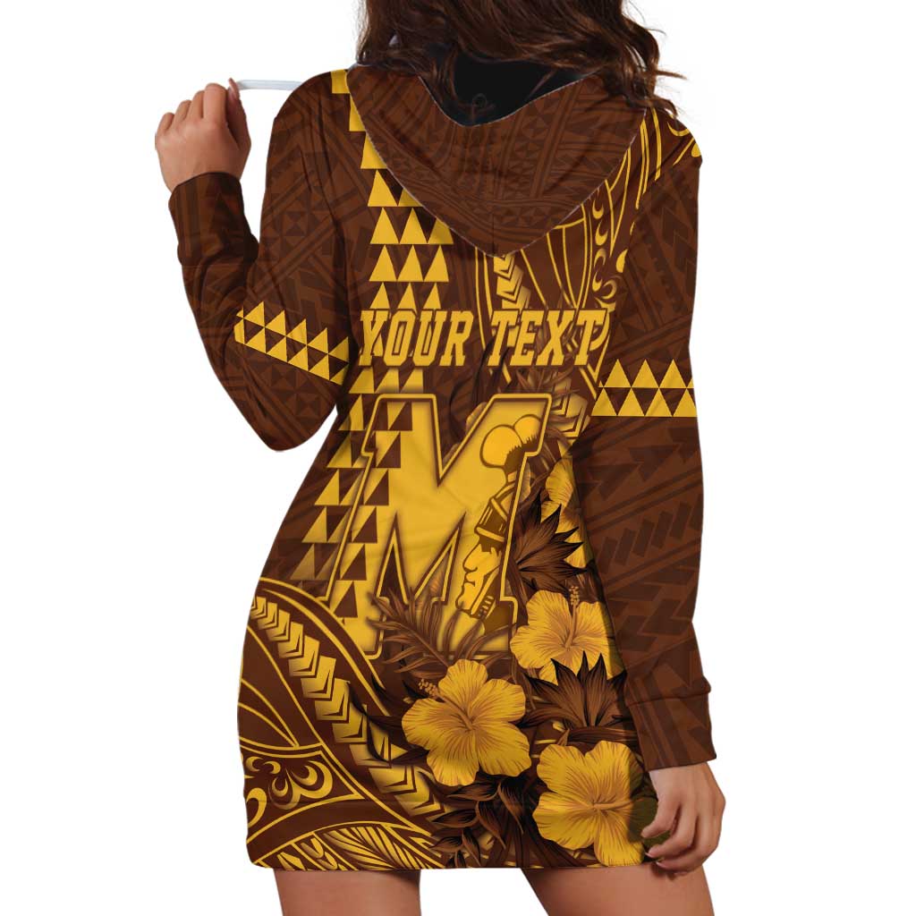 Personalised Hawaii Mililani High School Hoodie Dress Tribal Tattoo With Hibiscus Flowers LT05 - Polynesian Pride