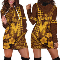 Personalised Hawaii Mililani High School Hoodie Dress Tribal Tattoo With Hibiscus Flowers LT05 - Polynesian Pride