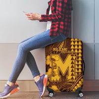 Hawaii Mililani High School Luggage Cover Tribal Tattoo With Hibiscus Flowers
