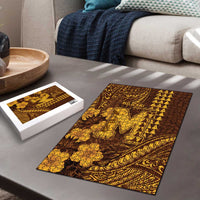 Hawaii Mililani High School Puzzle Tribal Tattoo With Hibiscus Flowers