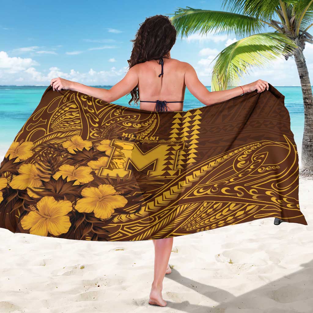 Hawaii Mililani High School Sarong Tribal Tattoo With Hibiscus Flowers