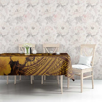 Hawaii Mililani High School Tablecloth Tribal Tattoo With Hibiscus Flowers