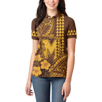 Personalised Hawaii Mililani High School Women Polo Shirt Tribal Tattoo With Hibiscus Flowers LT05 - Polynesian Pride