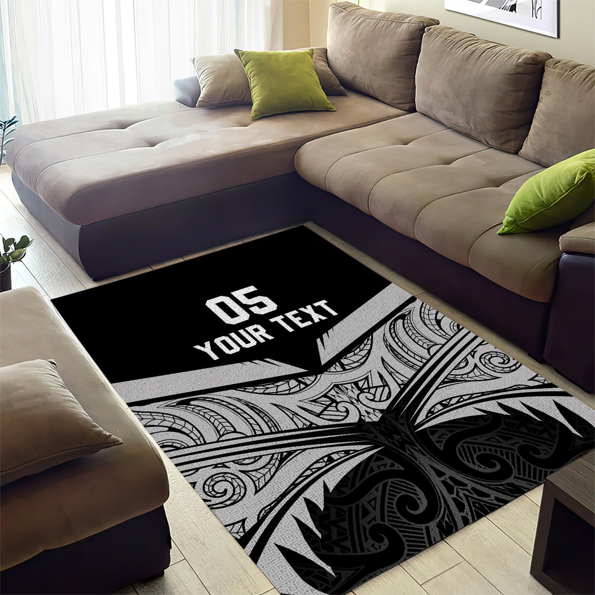 Custom New Zealand Cricket Area Rug Go Champions World Cup 2024 With Maori Pattern LT05 - Polynesian Pride
