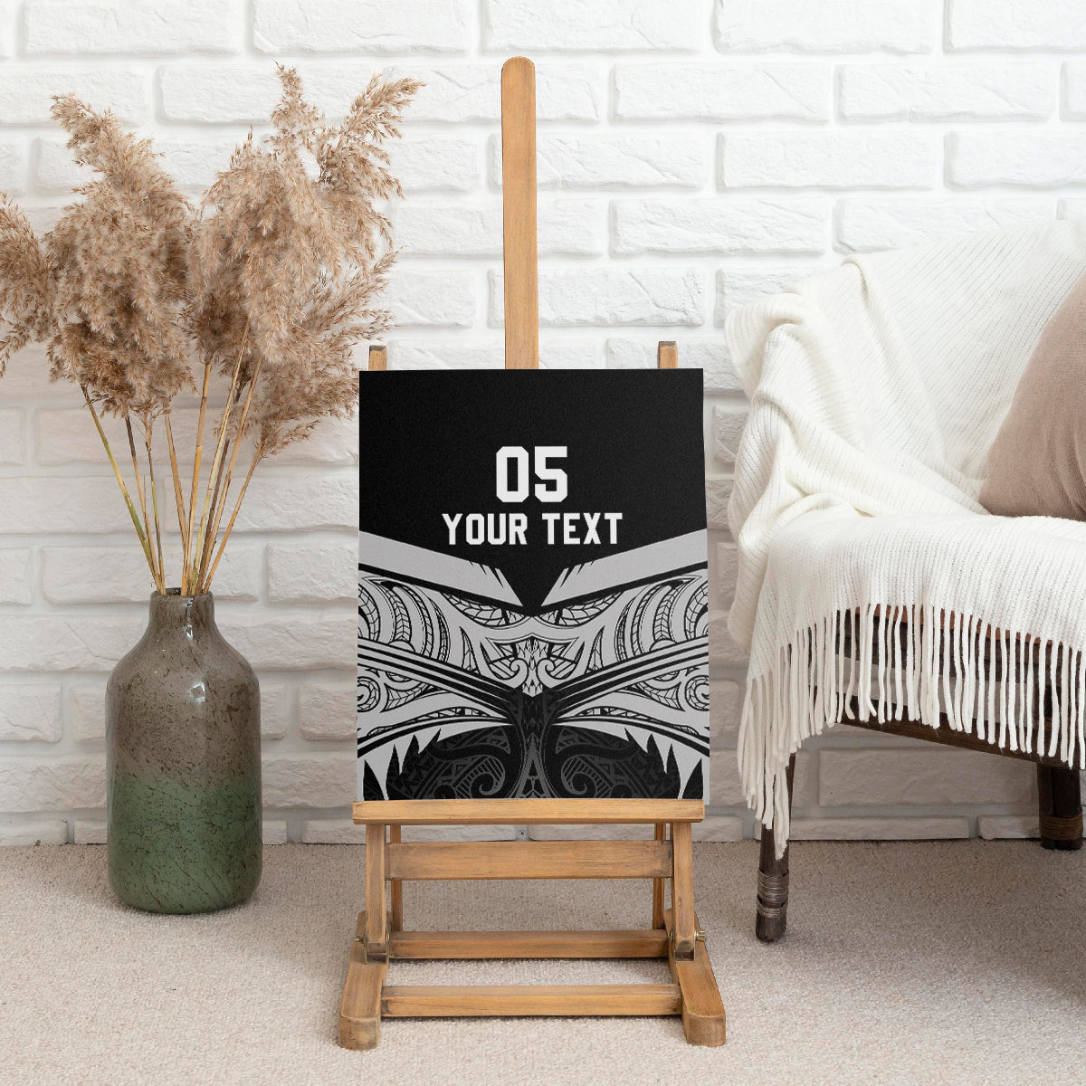 Custom New Zealand Cricket Canvas Wall Art Go Champions World Cup 2024 With Maori Pattern LT05 - Polynesian Pride