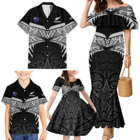Custom New Zealand Cricket Family Matching Mermaid Dress and Hawaiian Shirt Go Champions World Cup 2024 With Maori Pattern LT05 - Polynesian Pride