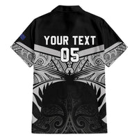Custom New Zealand Cricket Family Matching Off Shoulder Short Dress and Hawaiian Shirt Go Champions World Cup 2024 With Maori Pattern LT05 - Polynesian Pride